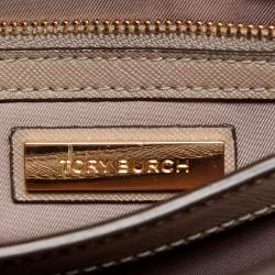 Pre Owned Tory Burch Beige Leather Small Robinson Top Handle Bag