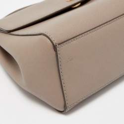Pre Owned Tory Burch Beige Leather Small Robinson Top Handle Bag