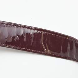 Pre Owned Tory Burch Burgundy Suede and Patent Leather Tote