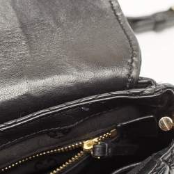Pre Owned Tory Burch Black Quilted Leather Marion Crossbody Bag