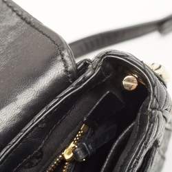 Pre Owned Tory Burch Black Quilted Leather Marion Crossbody Bag