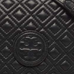 Pre Owned Tory Burch Black Quilted Leather Marion Crossbody Bag
