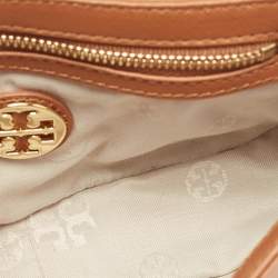 Pre Owned Tory Burch Brown Saffiano Leather Robinson Chain Shoulder Bag