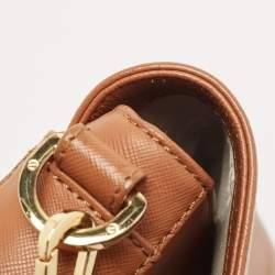 Pre Owned Tory Burch Brown Saffiano Leather Robinson Chain Shoulder Bag