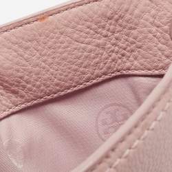 Pre Owned Tory Burch Light Pink Leather Small Britten Slouchy Tote