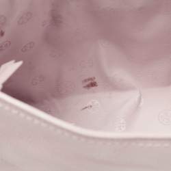 Pre Owned Tory Burch Light Pink Leather Small Britten Slouchy Tote