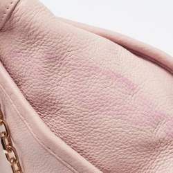 Pre Owned Tory Burch Light Pink Leather Small Britten Slouchy Tote