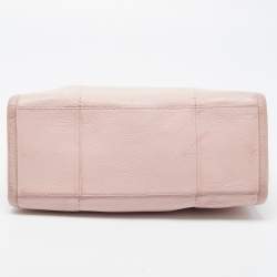 Pre Owned Tory Burch Light Pink Leather Small Britten Slouchy Tote