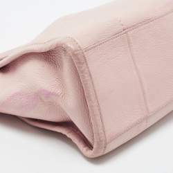 Pre Owned Tory Burch Light Pink Leather Small Britten Slouchy Tote