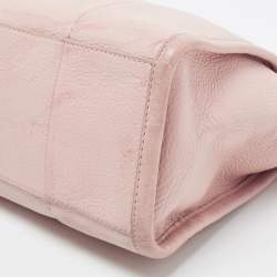 Pre Owned Tory Burch Light Pink Leather Small Britten Slouchy Tote