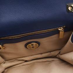 Pre Owned Tory Burch Multicolour Stripe Nylon and Leather Flap Chain Linked Shoulder Bag