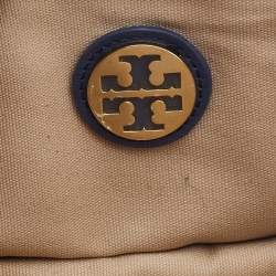 Pre Owned Tory Burch Multicolour Stripe Nylon and Leather Flap Chain Linked Shoulder Bag