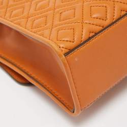 Pre Owned Tory Burch Tan Leather Fleming Shoulder Bag