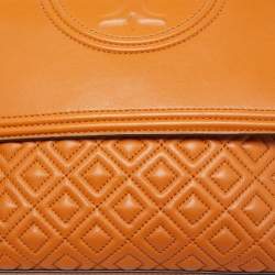 Pre Owned Tory Burch Tan Leather Fleming Shoulder Bag