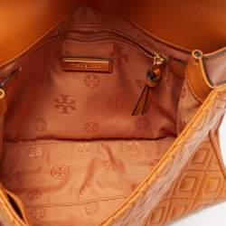 Pre Owned Tory Burch Tan Leather Fleming Shoulder Bag