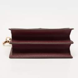 Pre Owned Tory Burch Burgundy Leather Robinson Convertible Shoulder Bag