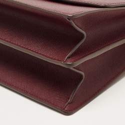 Pre Owned Tory Burch Burgundy Leather Robinson Convertible Shoulder Bag