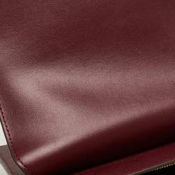 Pre Owned Tory Burch Burgundy Leather Robinson Convertible Shoulder Bag