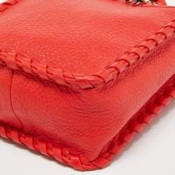 Pre Owned Tory Burch Red Leather Phone Case Crossbody Bag