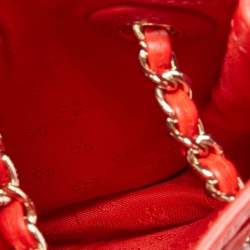 Pre Owned Tory Burch Red Leather Phone Case Crossbody Bag