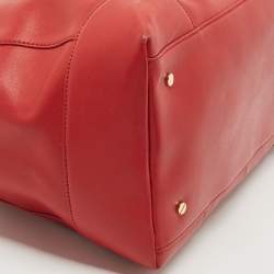 Pre Owned Tory Burch Red Leather Robinson Middy Satchel