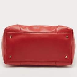 Pre Owned Tory Burch Red Leather Robinson Middy Satchel