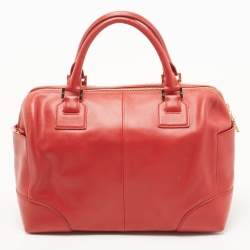 Pre Owned Tory Burch Red Leather Robinson Middy Satchel