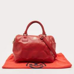 Pre Owned Tory Burch Red Leather Robinson Middy Satchel
