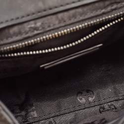 Pre Owned Tory Burch Black Matte Rubber PU Small Fleming Shoulder Bag