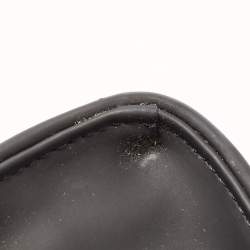 Pre Owned Tory Burch Black Matte Rubber PU Small Fleming Shoulder Bag