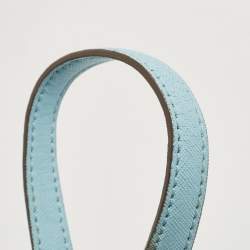 Pre Owned Tory Burch Sky Blue Leather Robinson Tote