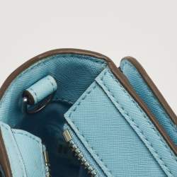 Pre Owned Tory Burch Sky Blue Leather Robinson Tote