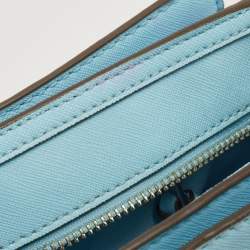 Pre Owned Tory Burch Sky Blue Leather Robinson Tote