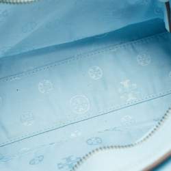 Pre Owned Tory Burch Sky Blue Leather Robinson Tote