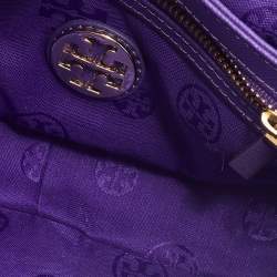 Pre Owned Tory Burch Purple Leather Mini Robinson Chain Shoulder Bag