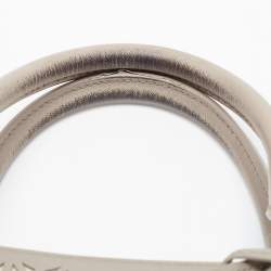 Pre Owned Tory Burch Grey Floral Laser Cut Leather Double Zip Robinson Tote