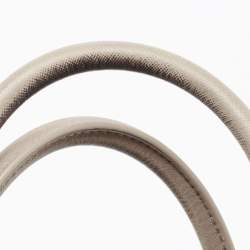 Pre Owned Tory Burch Grey Floral Laser Cut Leather Double Zip Robinson Tote