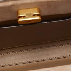 Pre Owned Tory Burch Burgundy Croc Embossed Leather Lee Radziwill Chain Shoulder Bag