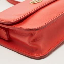 Pre Owned Tory Burch Red Saffinao Leather Mini Robinson Crossbody Bag