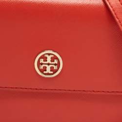 Pre Owned Tory Burch Red Saffinao Leather Mini Robinson Crossbody Bag