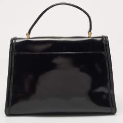 Pre Owned Tory Burch Black Glossy Leather Juliette Top Handle Bag