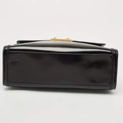 Pre Owned Tory Burch Black Glossy Leather Juliette Top Handle Bag