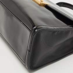 Pre Owned Tory Burch Black Glossy Leather Juliette Top Handle Bag