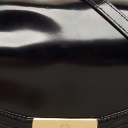 Pre Owned Tory Burch Black Glossy Leather Juliette Top Handle Bag