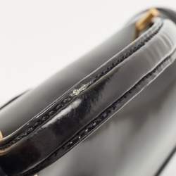 Pre Owned Tory Burch Black Glossy Leather Juliette Top Handle Bag