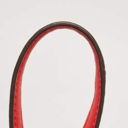 Pre Owned Tory Burch Red Perforated Leather Robinson Double Zip Tote