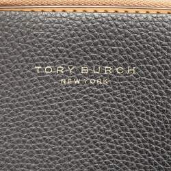 Pre Owned Tory Burch Black Leather Triple Compartment Perry Tote