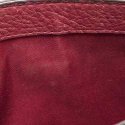 Pre Owned Tory Burch Burgundy Leather Mcgraw Crossbody Bag