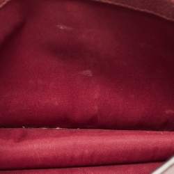 Pre Owned Tory Burch Burgundy Leather Mcgraw Crossbody Bag