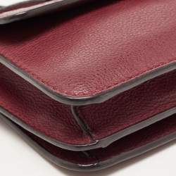 Pre Owned Tory Burch Burgundy Leather Mcgraw Crossbody Bag